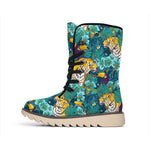 Tiger And Toucan Pattern Print Winter Boots