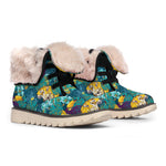 Tiger And Toucan Pattern Print Winter Boots
