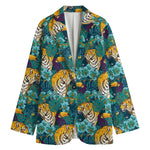 Tiger And Toucan Pattern Print Women's Blazer