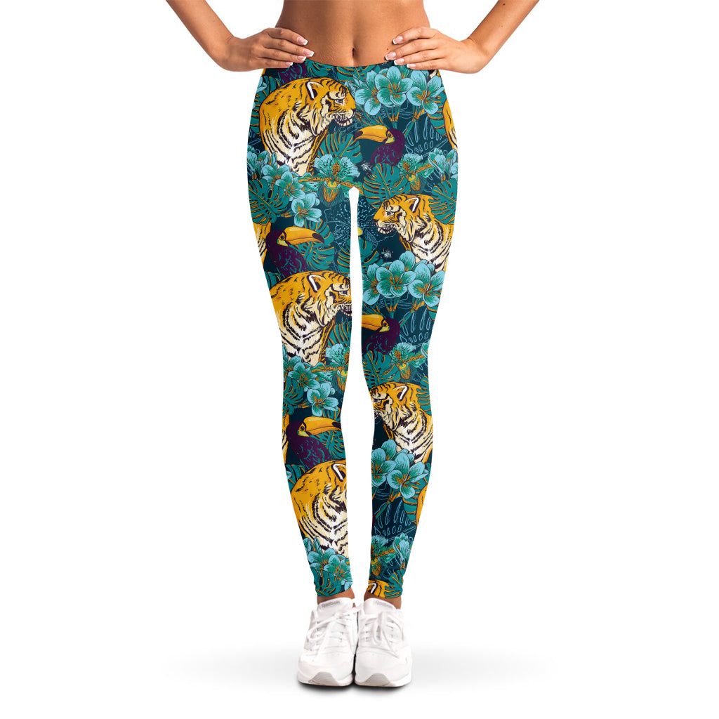 Tiger And Toucan Pattern Print Women's Leggings