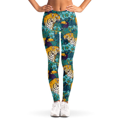 Tiger And Toucan Pattern Print Women's Leggings