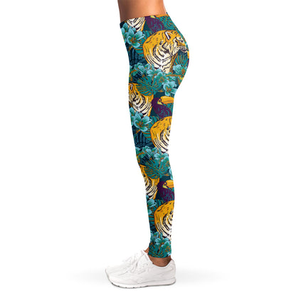Tiger And Toucan Pattern Print Women's Leggings