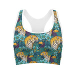 Tiger And Toucan Pattern Print Women's Sports Bra