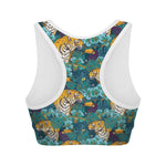 Tiger And Toucan Pattern Print Women's Sports Bra