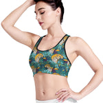 Tiger And Toucan Pattern Print Women's Sports Bra