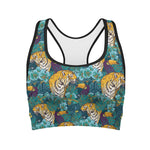 Tiger And Toucan Pattern Print Women's Sports Bra