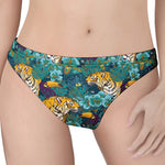 Tiger And Toucan Pattern Print Women's Thong