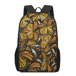 Tiger Monarch Butterfly Pattern Print 17 Inch Backpack