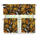 Tiger Monarch Butterfly Pattern Print 3 Piece Kitchen Curtains