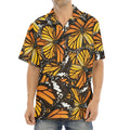 Tiger Monarch Butterfly Pattern Print Aloha Shirt