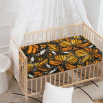 Tiger Monarch Butterfly Pattern Print Baby Crib Sheet