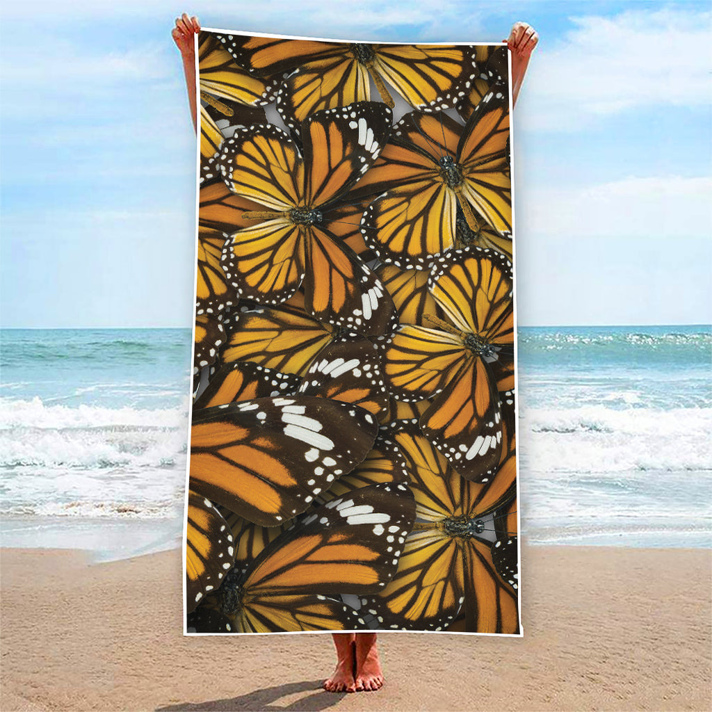 Tiger Monarch Butterfly Pattern Print Beach Towel