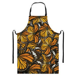 Tiger Monarch Butterfly Pattern Print Bib Apron With Pocket