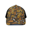 Tiger Monarch Butterfly Pattern Print Black Mesh Trucker Hat