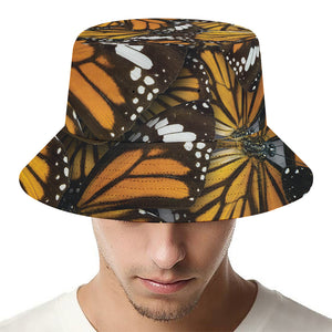 Tiger Monarch Butterfly Pattern Print Bucket Hat