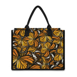 Tiger Monarch Butterfly Pattern Print Canvas Tote Bag