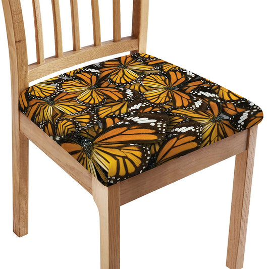 Tiger Monarch Butterfly Pattern Print Chair Cushion Cover