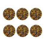 Tiger Monarch Butterfly Pattern Print Coaster Set