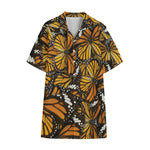Tiger Monarch Butterfly Pattern Print Cotton Hawaiian Shirt