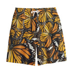 Tiger Monarch Butterfly Pattern Print Cotton Shorts