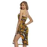 Tiger Monarch Butterfly Pattern Print Cross Back Cami Dress