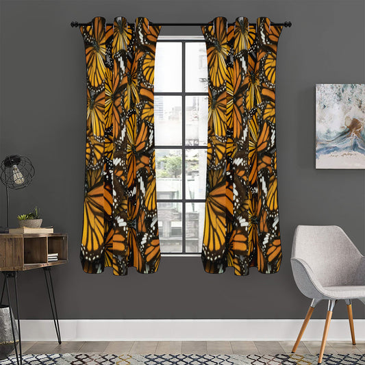 Tiger Monarch Butterfly Pattern Print Curtain