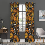 Tiger Monarch Butterfly Pattern Print Curtain