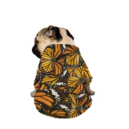 Tiger Monarch Butterfly Pattern Print Dog Zip Up Jacket