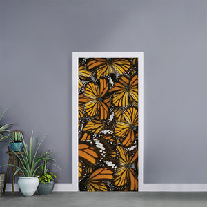 Tiger Monarch Butterfly Pattern Print Door Sticker