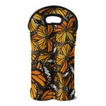 Tiger Monarch Butterfly Pattern Print Double Neoprene Wine Tote