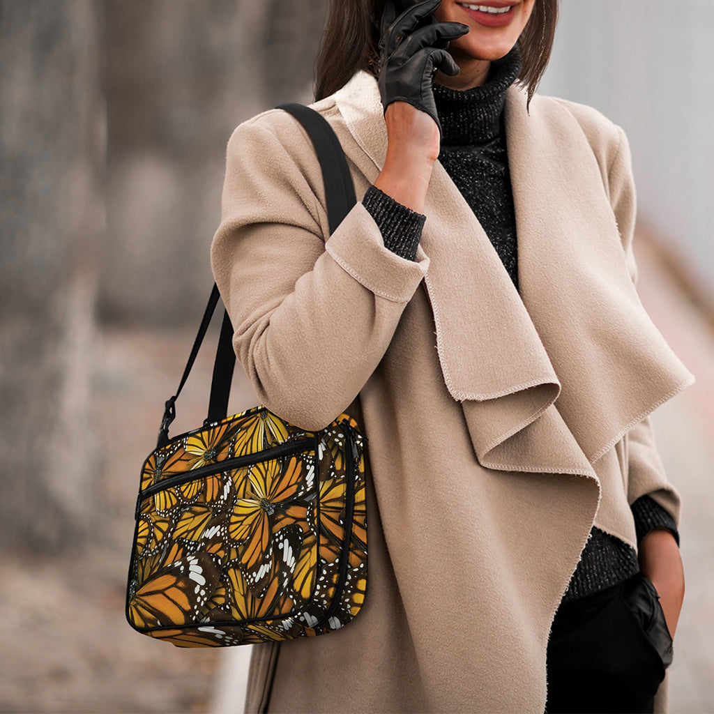 Tiger Monarch Butterfly Pattern Print Double Strap Bible Bag