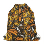 Tiger Monarch Butterfly Pattern Print Drawstring Bag