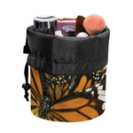 Tiger Monarch Butterfly Pattern Print Drawstring Makeup Bag