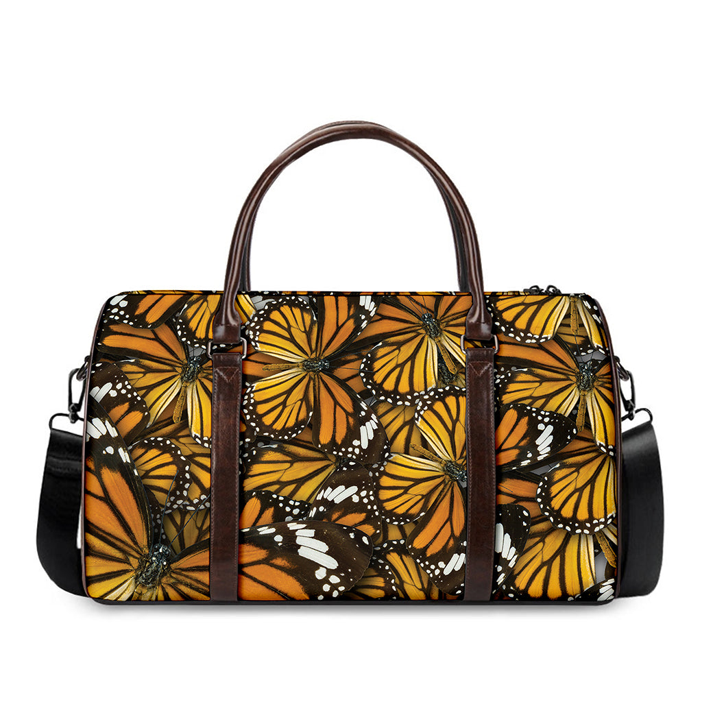 Tiger Monarch Butterfly Pattern Print Duffle Bag