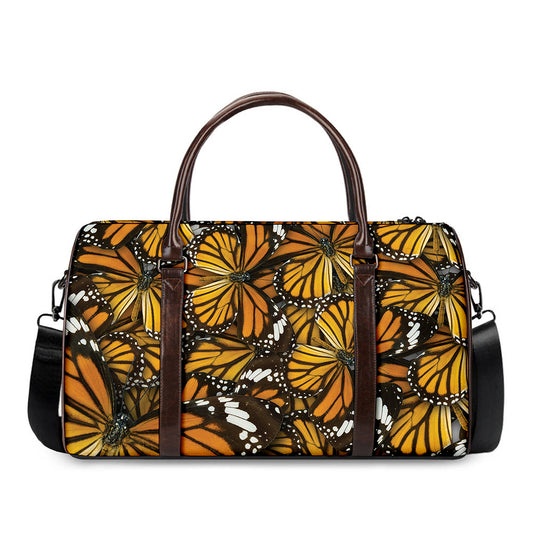 Tiger Monarch Butterfly Pattern Print Duffle Bag