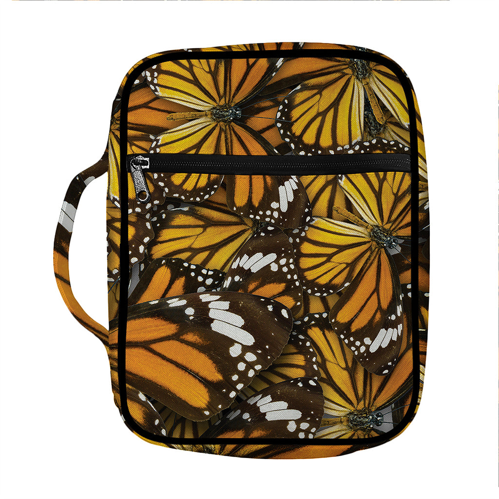 Tiger Monarch Butterfly Pattern Print Front Pocket Bible Bag
