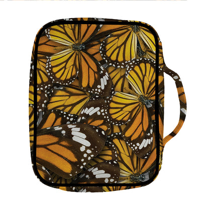 Tiger Monarch Butterfly Pattern Print Front Pocket Bible Bag