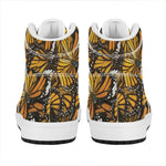 Tiger Monarch Butterfly Pattern Print High Top Leather Sneakers