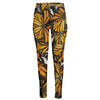 Tiger Monarch Butterfly Pattern Print High-Waisted Pocket Leggings