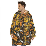 Tiger Monarch Butterfly Pattern Print Hoodie Blanket