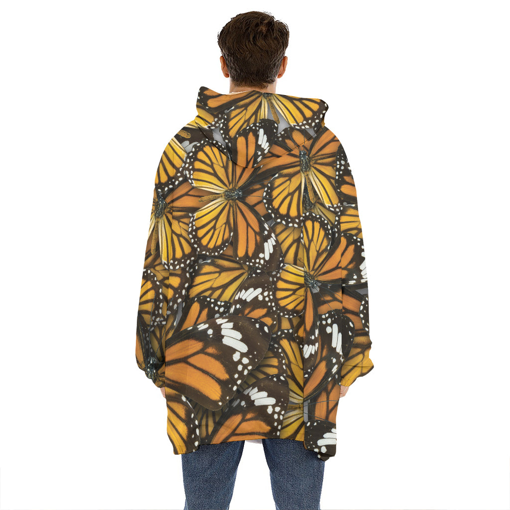 Tiger Monarch Butterfly Pattern Print Hoodie Blanket