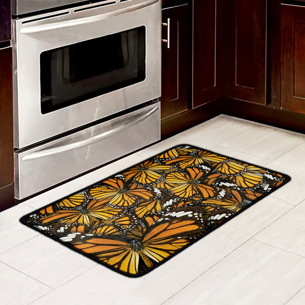 Tiger Monarch Butterfly Pattern Print Kitchen Mat