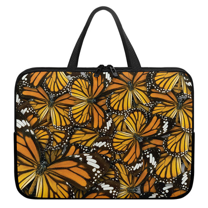 Tiger Monarch Butterfly Pattern Print Laptop Sleeve With Handle