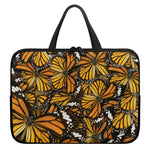 Tiger Monarch Butterfly Pattern Print Laptop Sleeve With Handle