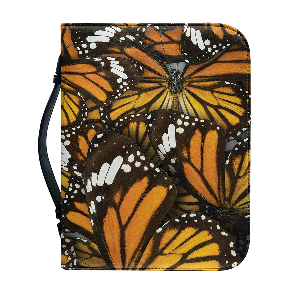 Tiger Monarch Butterfly Pattern Print Leather Bible Cover