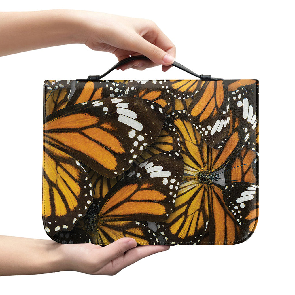 Tiger Monarch Butterfly Pattern Print Leather Bible Cover