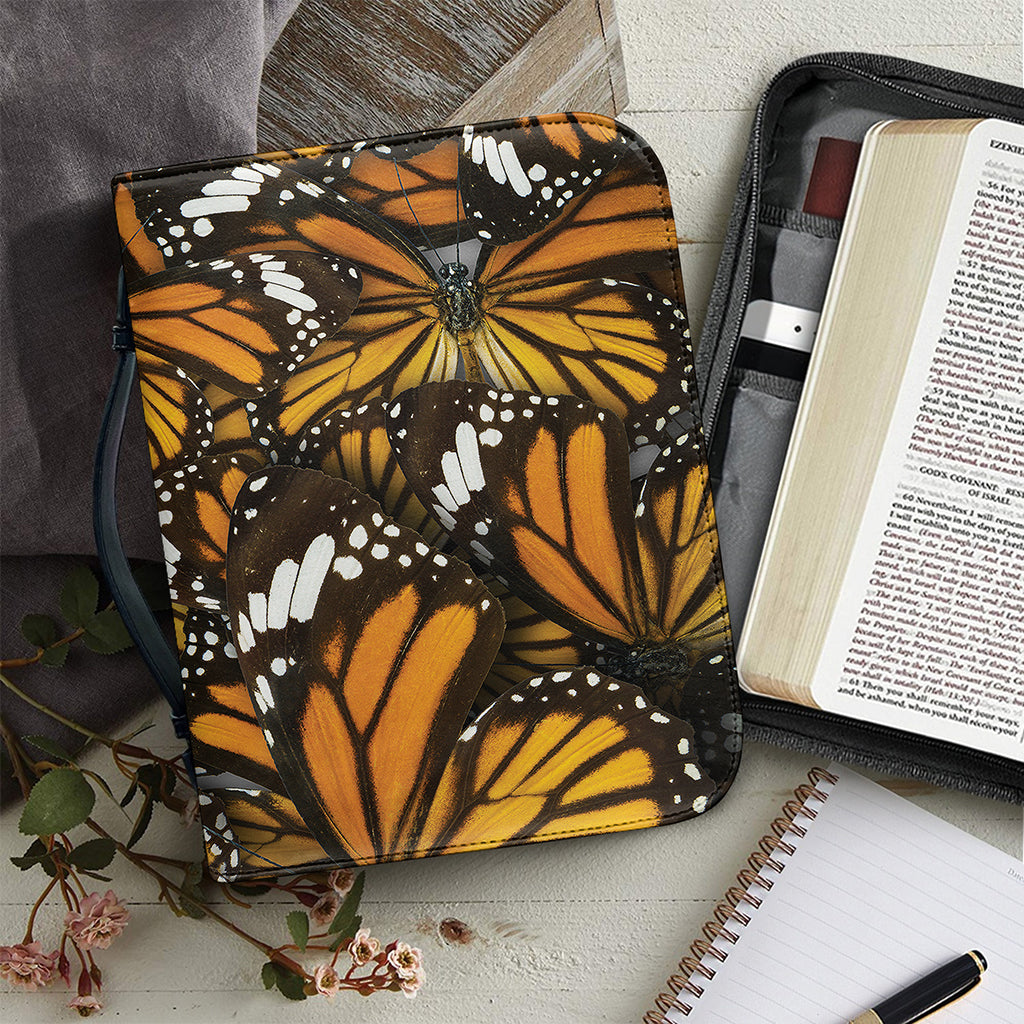 Tiger Monarch Butterfly Pattern Print Leather Bible Cover