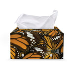 Tiger Monarch Butterfly Pattern Print Leather Tissue Box Cover