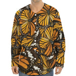 Tiger Monarch Butterfly Pattern Print Long Sleeve Baseball Jersey