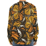 Tiger Monarch Butterfly Pattern Print Long Sleeve Baseball Jersey